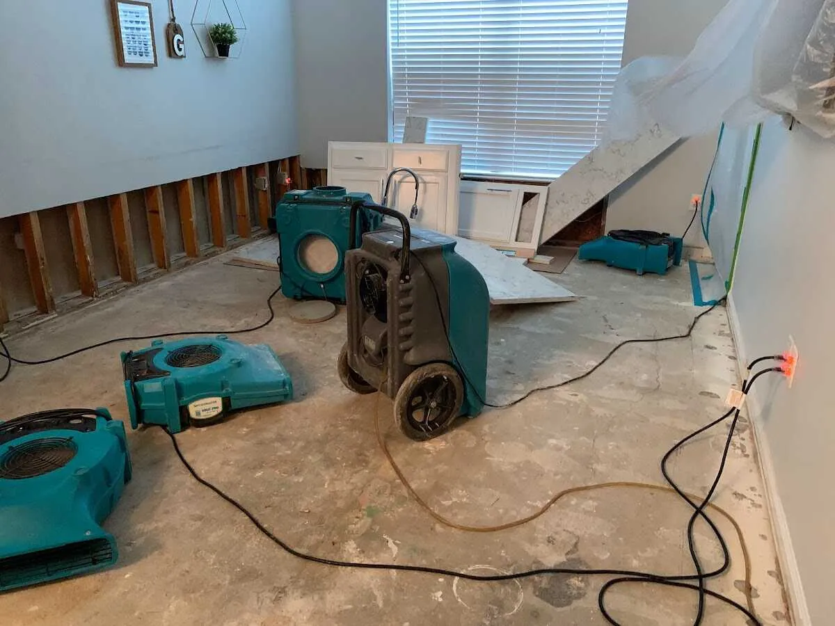Dehumidifier in flood-cut room for Water Extraction & Removal in Cooper City